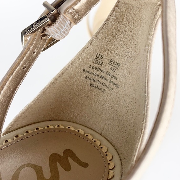 SAM EDELMAN | 👡Cream Leather Pearls Beaded Block Heel Shoes - Picture 7 of 10